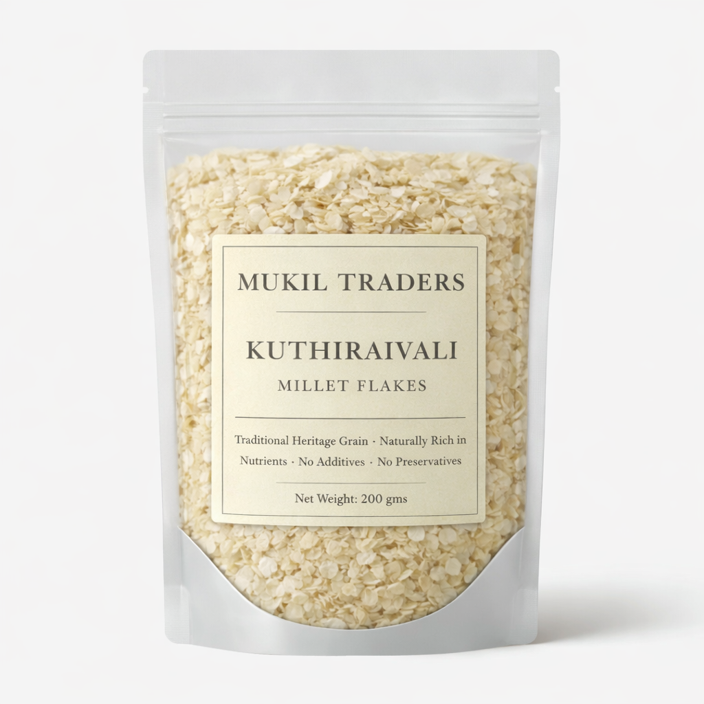 Barnyard Millet Flakes (Kudiravali Aval / Sanwa Millet Poha) (200 gms)